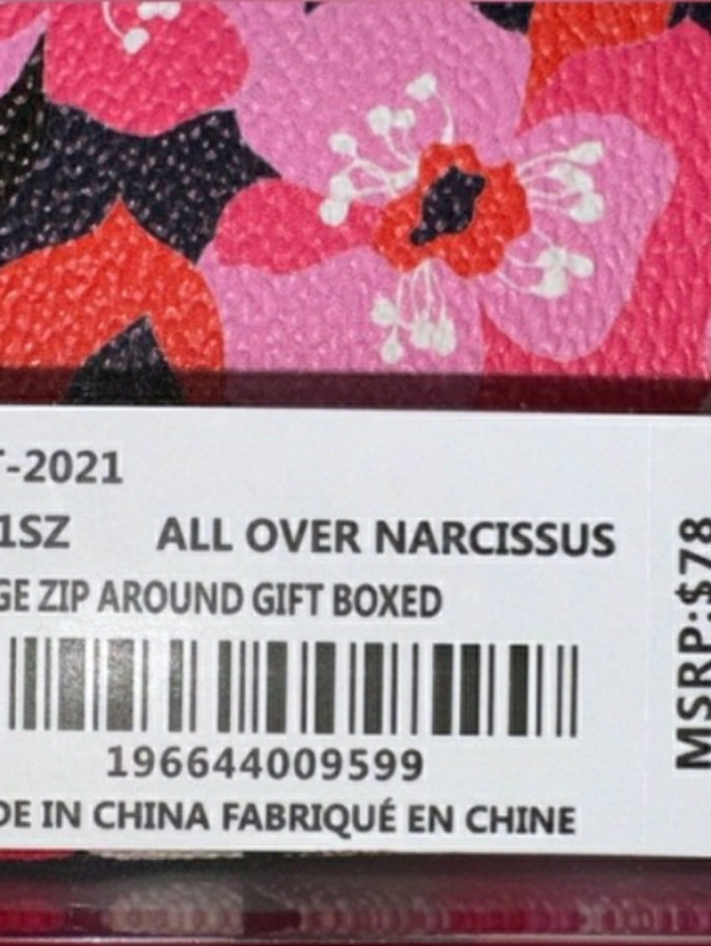 Trina Turk Navy Tote w/ Pink Floral Print & Wallet Set - All Over Narcissus NWT! - Picture 13 of 14